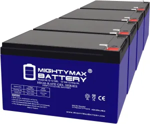 Mighty Max Battery 12V 12AH GEL F2 Replacement Battery Compatible with Shoprider Dasher 9, Start 8 Scooter - 4 Pack