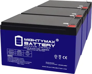 Mighty Max Battery 12V 15AH GEL F2 Replacement Battery Compatible with Mongoose Dirt Grinder - 3 Pack