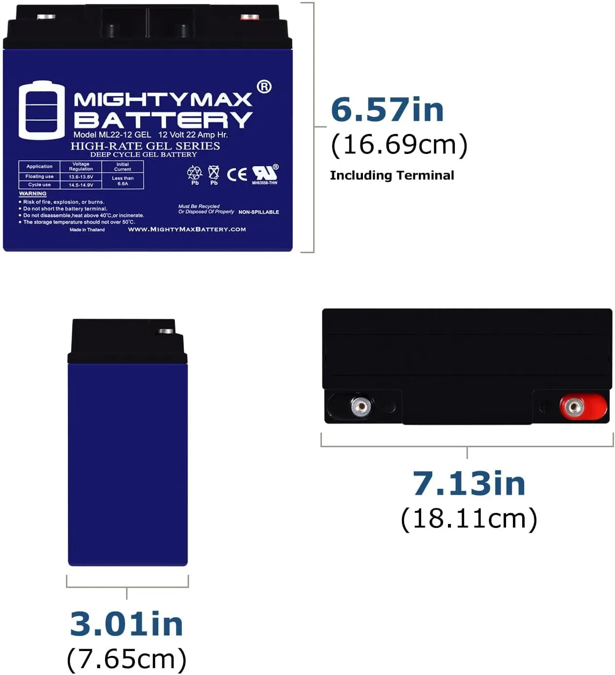 Mighty Max Battery 12V 22AH GEL Battery Replacement for DSR PSJ4424 Pro Series