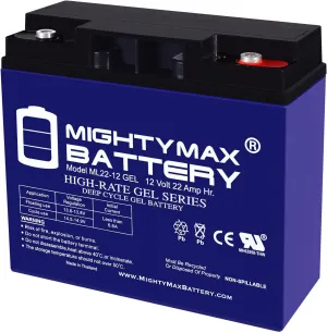 Mighty Max Battery 12V 22AH GEL Replacement Battery for Schumacher DSR ProSeries PSJ-2212 Booster