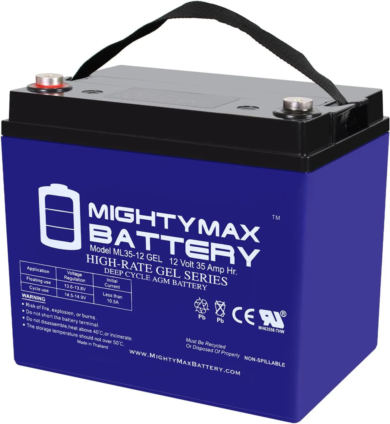 Mighty Max Battery 12V 35AH GEL Battery for Shoprider U1 Scooters - 4 Pack