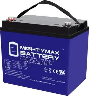 Mighty Max Battery 12V 35AH GEL Battery for Shoprider U1 Scooters - 4 Pack