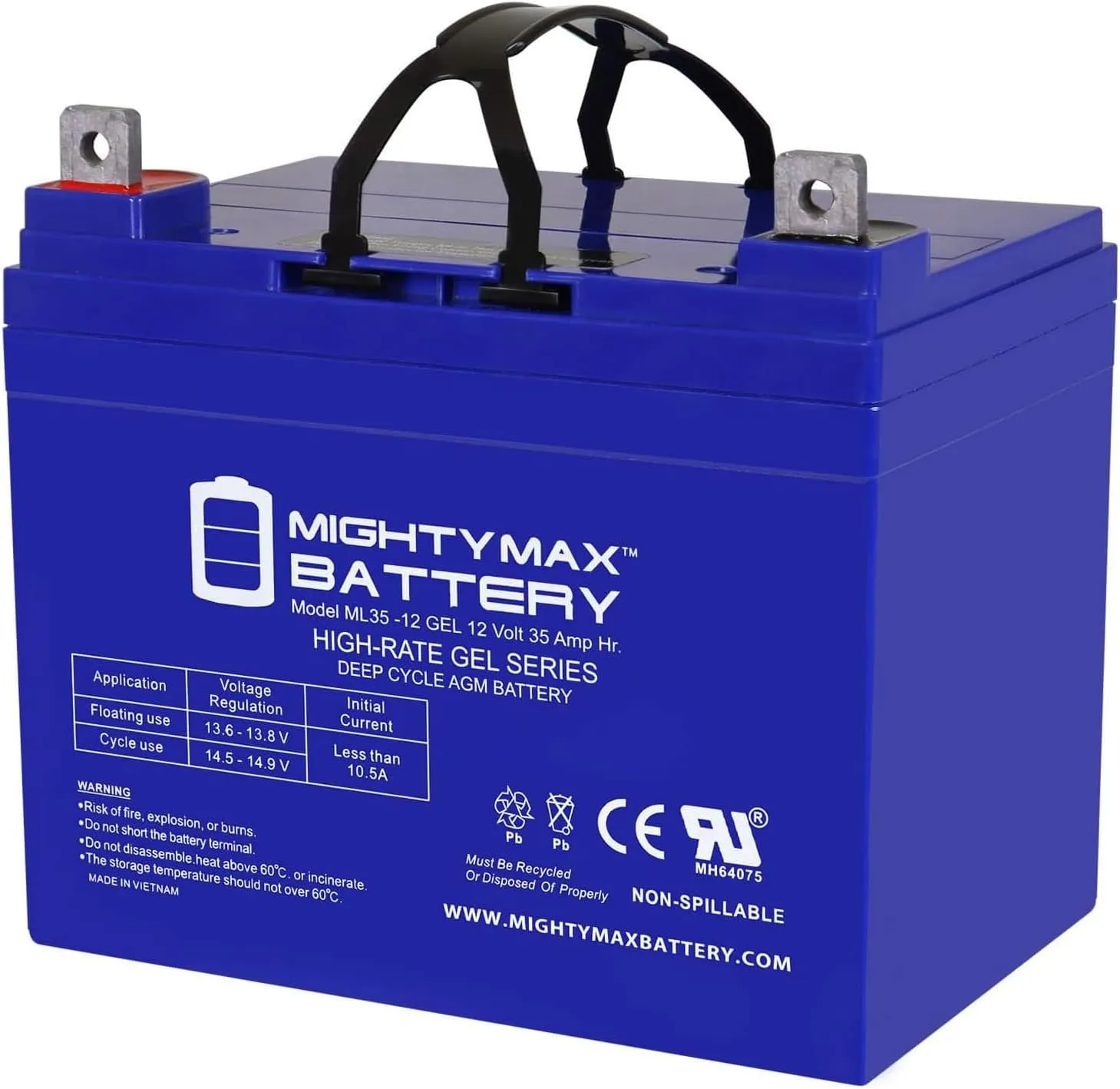 Mighty Max Battery 12V 35AH GEL NB Replacement Battery Compatible with Protek SL12-35