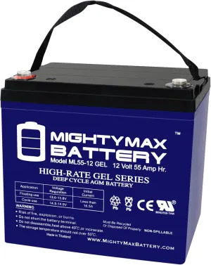 Mighty Max Battery 12V 55AH GEL Replacement Battery for MotorGuide R3