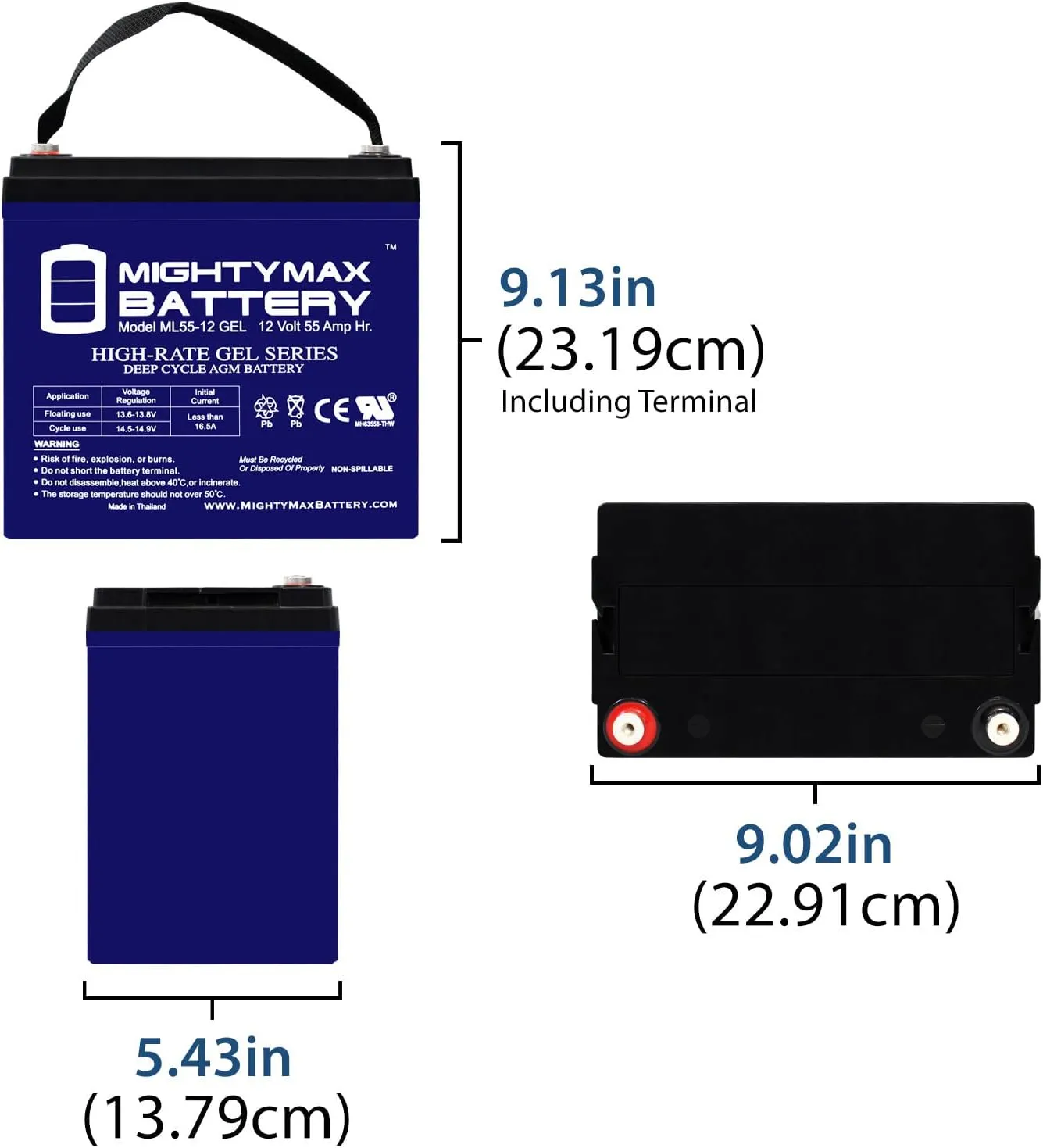 Mighty Max Battery 12V 55AH GEL Replacement Battery for MotorGuide R3
