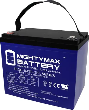 Mighty Max Battery 12V 75AH GEL Battery Replaces Permobil M300 PS JR Power Wheelchair