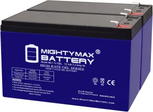 Mighty Max Battery 12V 7AH Gel F1 Replacement Battery Compatible with Fits Aqua Vu Marcum Vexilar - 2 Pack