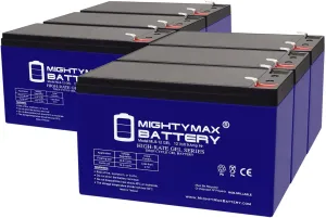 Mighty Max Battery 12V 9AH Gel F2 Replacement Battery Compatible with FoxPro 12v External Power Kit - 6 Pack