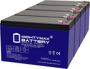 Mighty Max Battery 12V 9AH Gel F2 Replacement Battery Compatible with Panamax BATT1500-EXT - 4 Pack