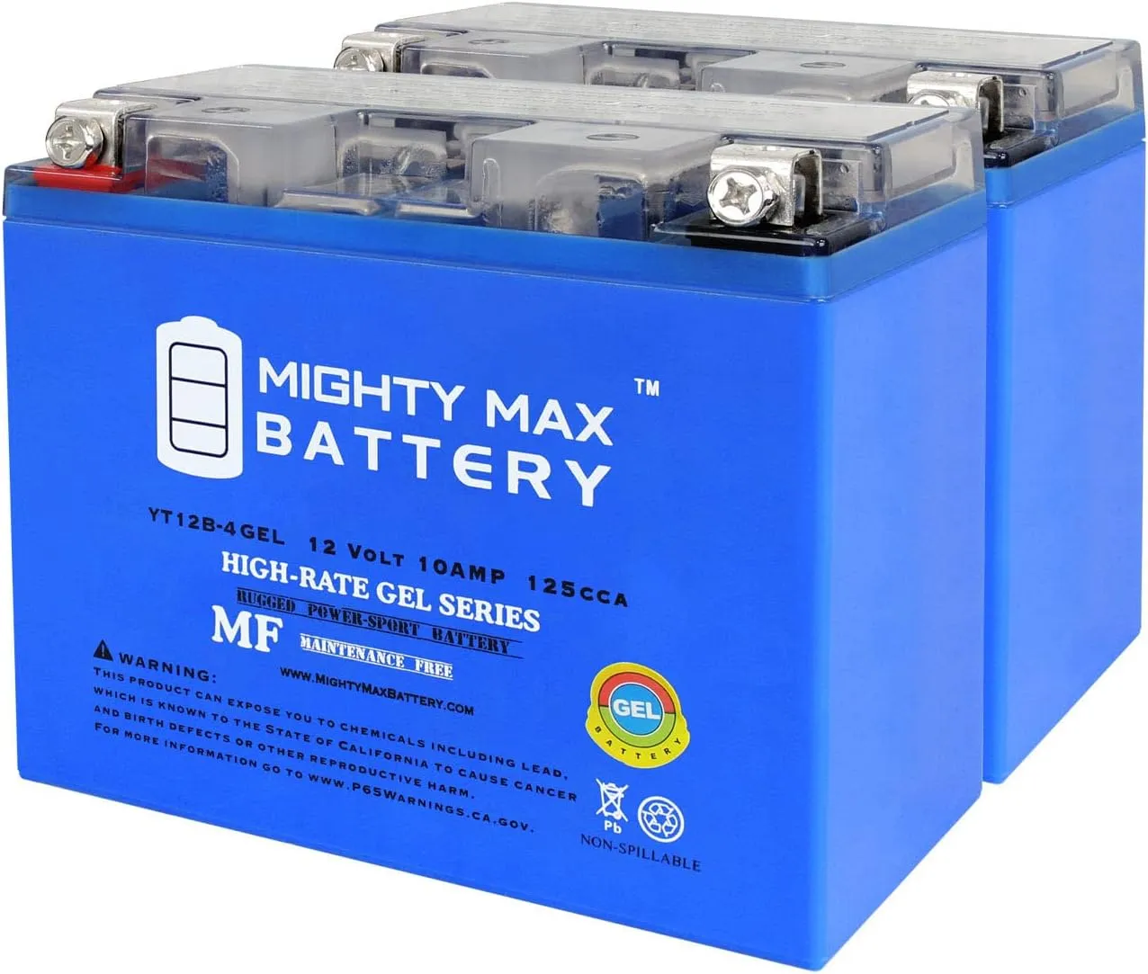 Mighty Max Battery YT12B-4 GEL 12V 10Ah Replacement Battery Compatible with Moose Racing AGM YT12B-4-2 Pack