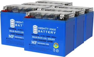 Mighty Max Battery YTX12-BSGEL 12V 10Ah GEL Replacement Battery Compatible with Piaggio Malaguti Madison 3 250 06-09 - 6 Pack