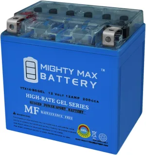 Mighty Max Battery YTX14-BS Gel Battery for Honda 420 TRX420 Fourtrax Rancher 4x4 2013 Brand Product
