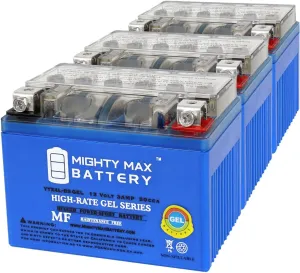 Mighty Max Battery YTX4L-BSGEL 12V 3AH GEL Replacement Battery compatible with Antigravity YTX4L-BS - 3 Pack