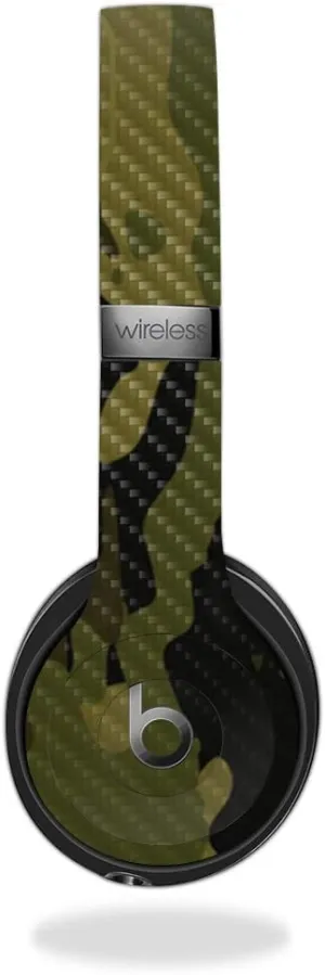 MightySkins Carbon Fiber Skin for Beats by Dr. Dre Solo 3 Wireless - Green Camouflage | Protective, Durable Textured Carbon Fiber Finish | Easy to Apply, Remove | Made in The USA