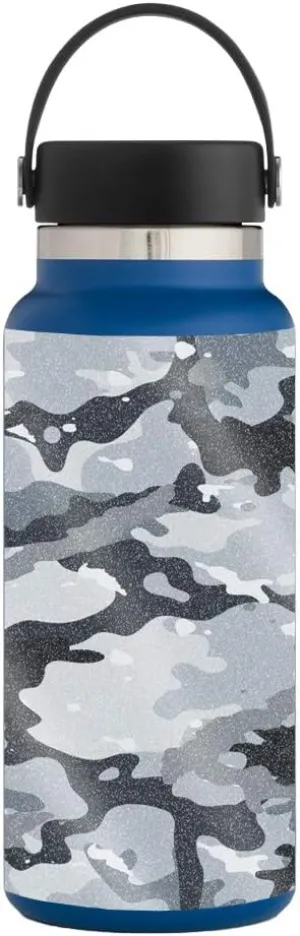 MightySkins Glossy Glitter Skin for Hydro Flask 32 oz. Wide Mouth - Gray Camouflage | Protective, Durable High-Gloss Glitter Finish | Easy to Apply, Remove, and Change Styles | Made in The USA