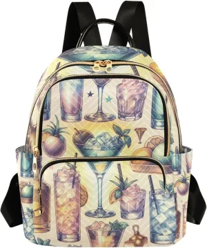 Mini Backpack for Women Ice Juicy Cocktails Mini Backpack Purse Lightweight Small Daypack, 8.5L