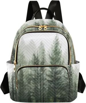 Mini Backpack for Women Pine Trees Mini Backpack Purse Lightweight Small Daypack, 8.5L