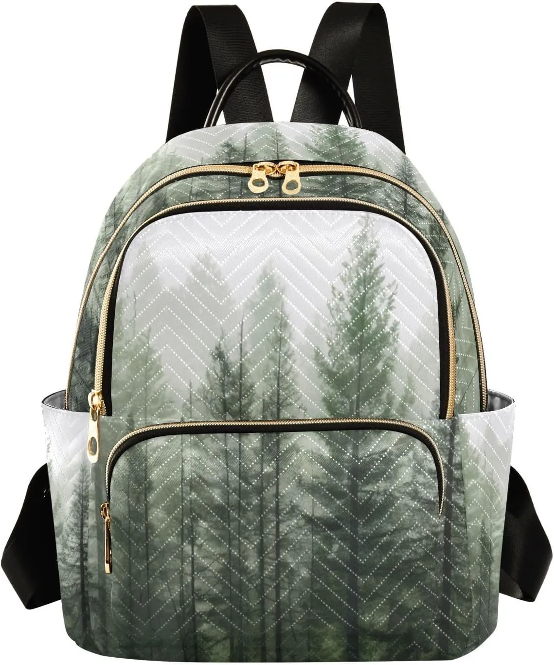 Mini Backpack for Women Pine Trees Mini Backpack Purse Lightweight Small Daypack, 8.5L