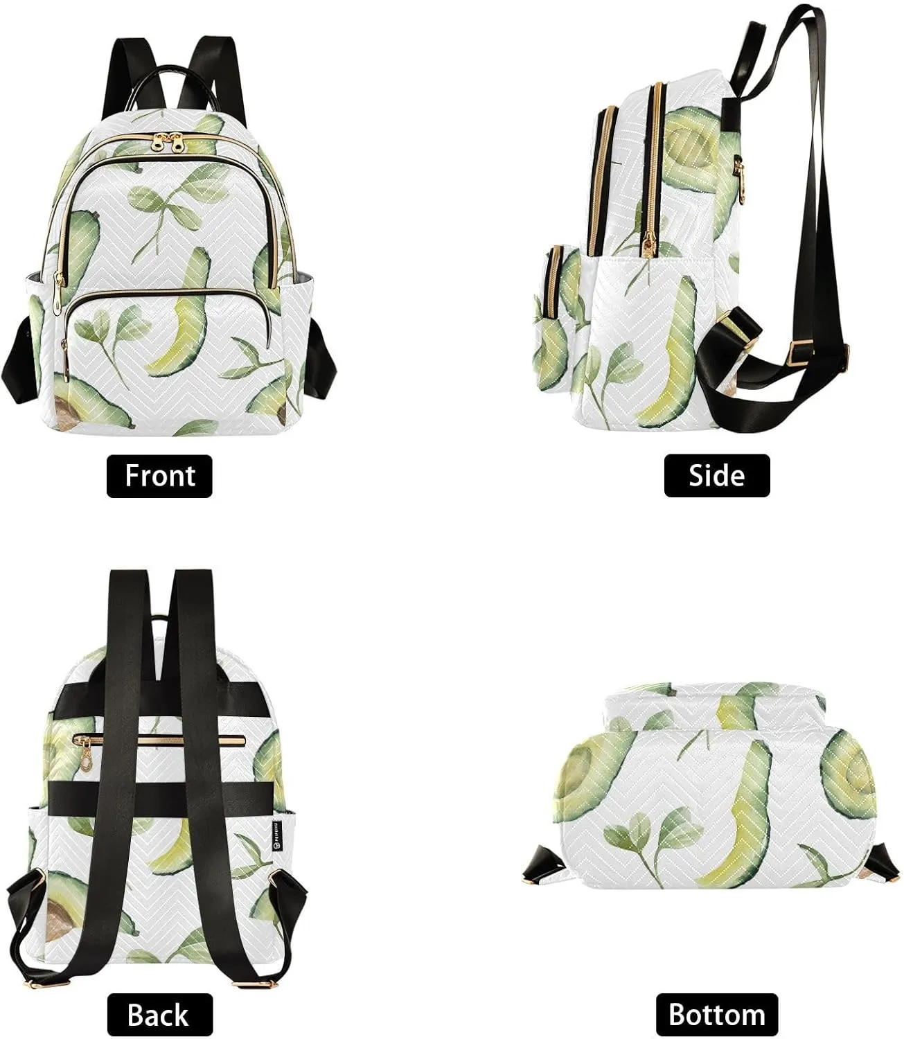 Mini Backpack Quilted Purse for Womens Small Backpack Daypack Avocado Print for Travel Daily Outing,Multi12