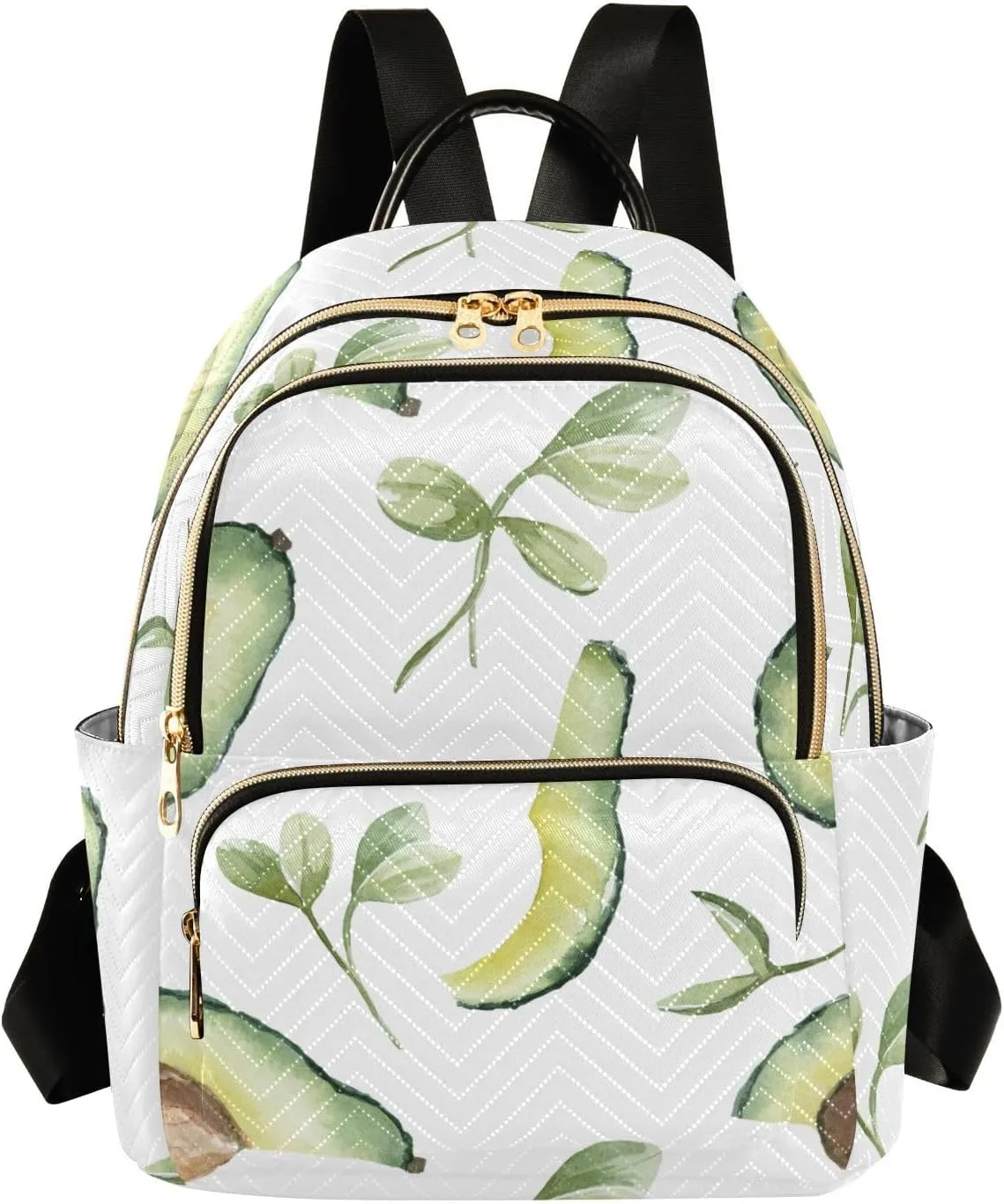 Mini Backpack Quilted Purse for Womens Small Backpack Daypack Avocado Print for Travel Daily Outing,Multi12