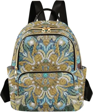Mini Backpack Quilted Purse for Womens Small Backpack Daypack Embroider Pattern for Travel Daily Camping,Multi10