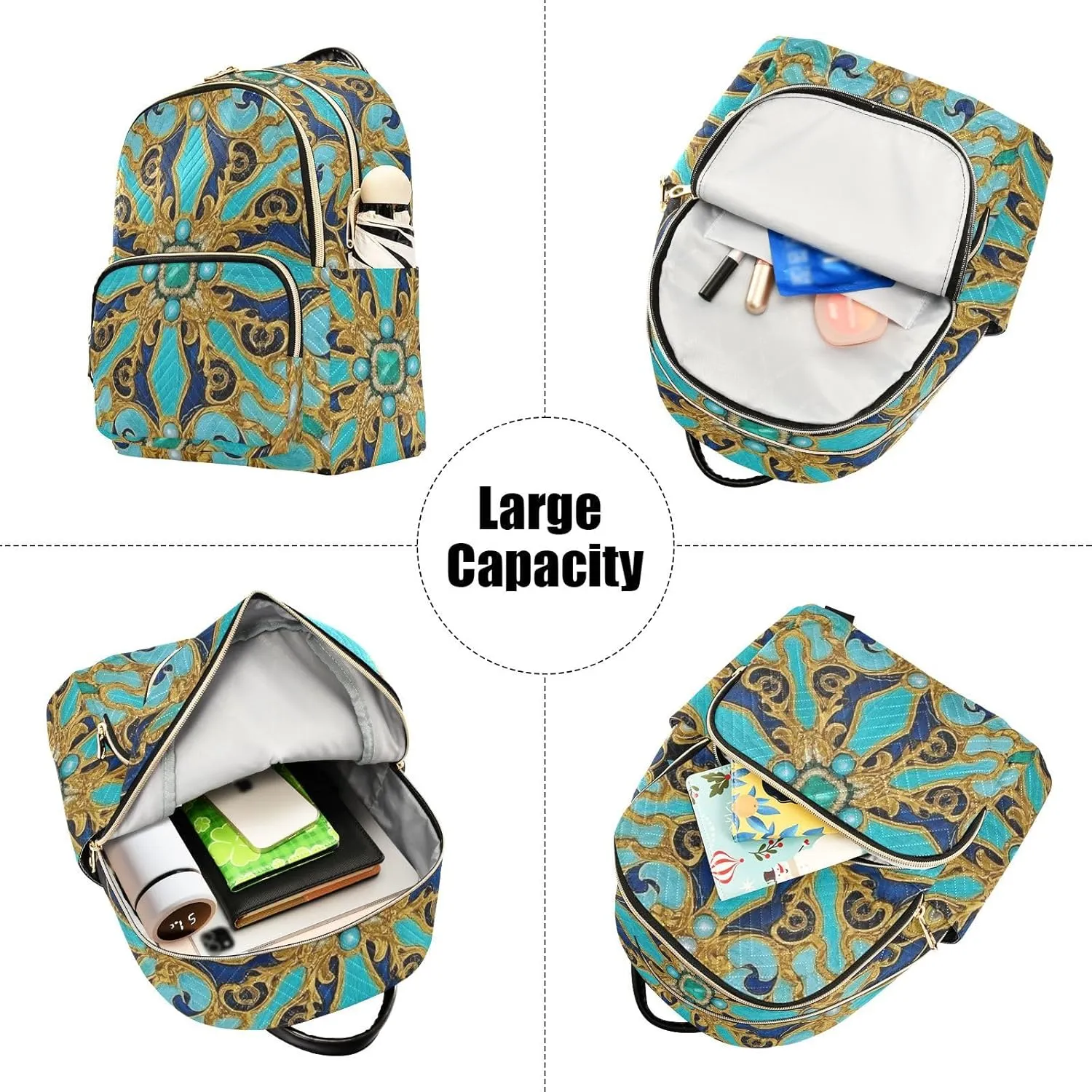 Mini Backpack Quilted Purse for Womens Small Backpack Daypack Embroider Pattern for Travel Daily Camping,Multi2