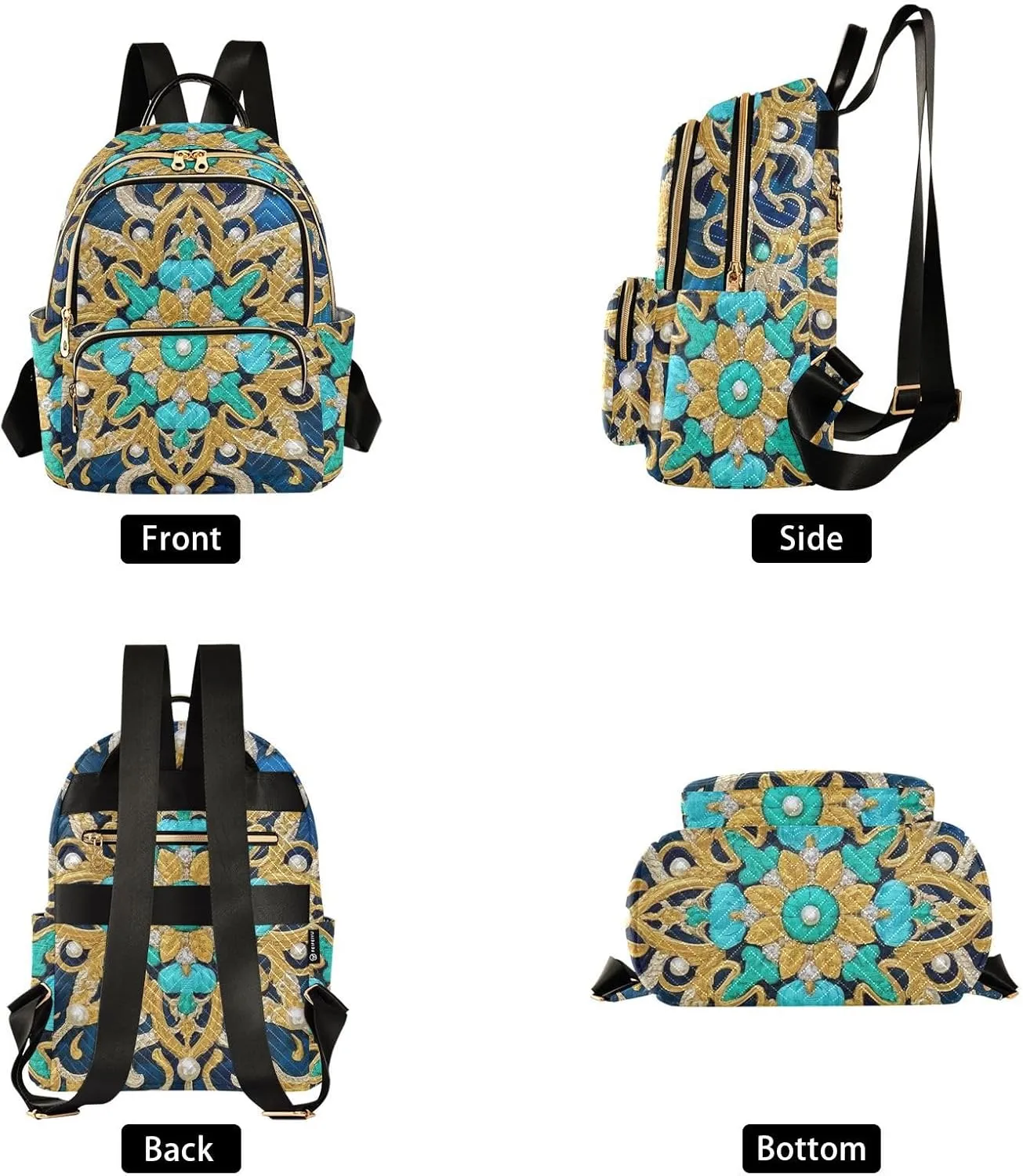 Mini Backpack Quilted Purse for Womens Small Backpack Daypack Embroider Pattern for Travel Daily Work,Multi11