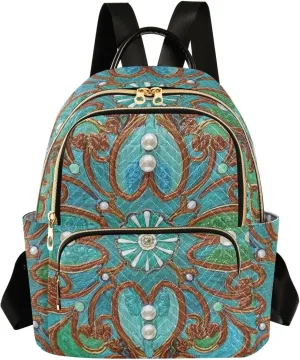 Mini Backpack Quilted Purse for Womens Small Backpack Daypack Embroider Pattern for Travel Daily Work,Multi12