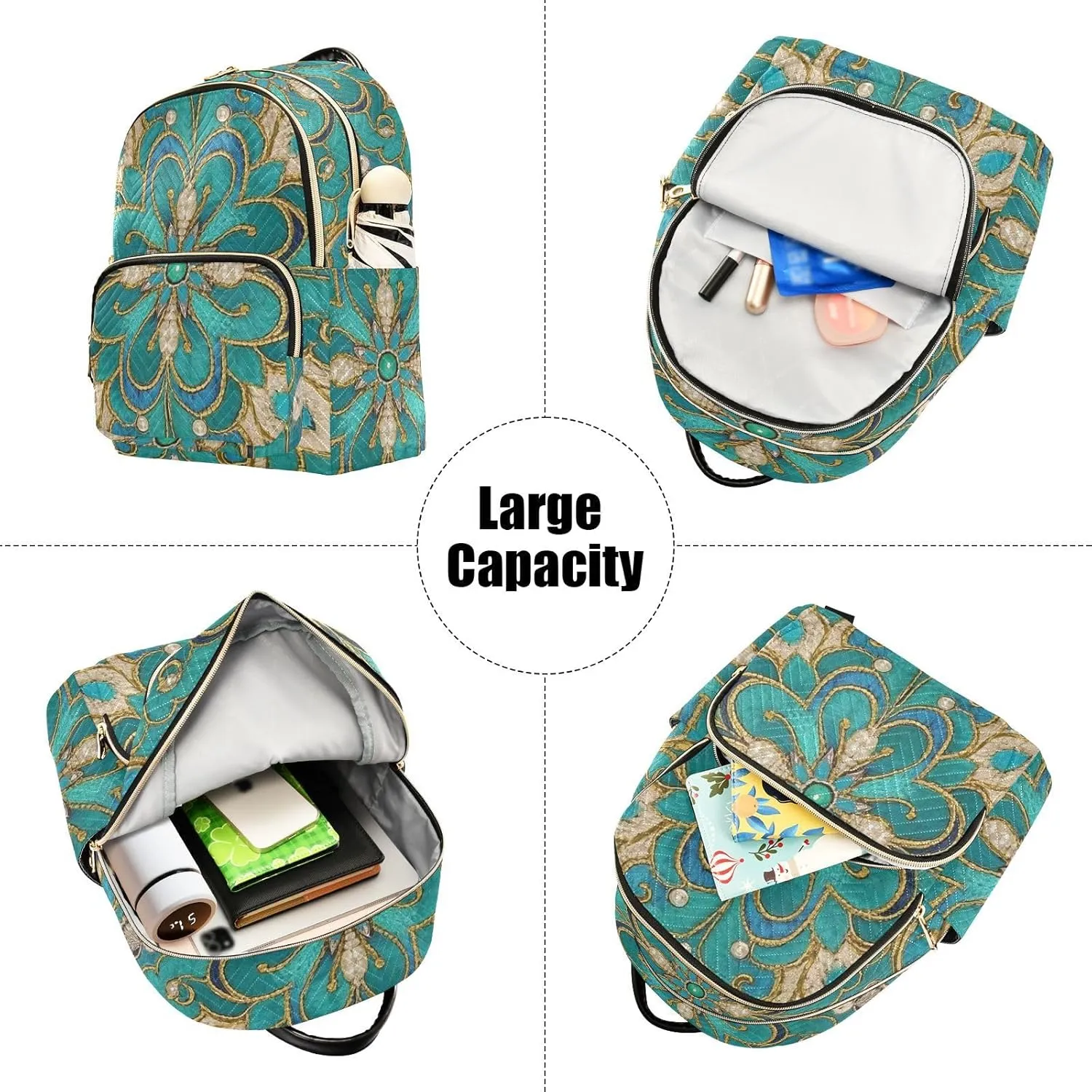 Mini Backpack Quilted Purse for Womens Small Backpack Daypack Embroider Print for Travel Daily Work,Multi10