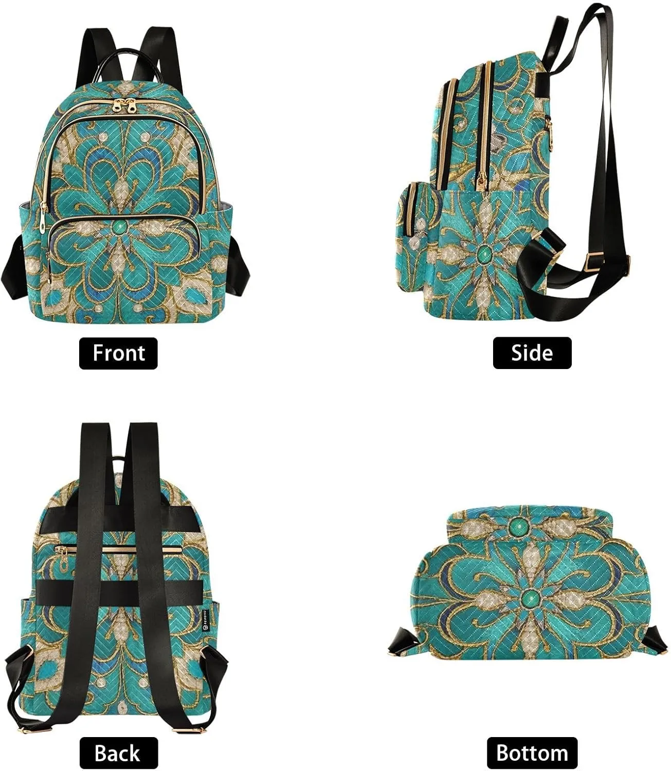 Mini Backpack Quilted Purse for Womens Small Backpack Daypack Embroider Print for Travel Daily Work,Multi10
