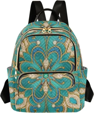 Mini Backpack Quilted Purse for Womens Small Backpack Daypack Embroider Print for Travel Daily Work,Multi10
