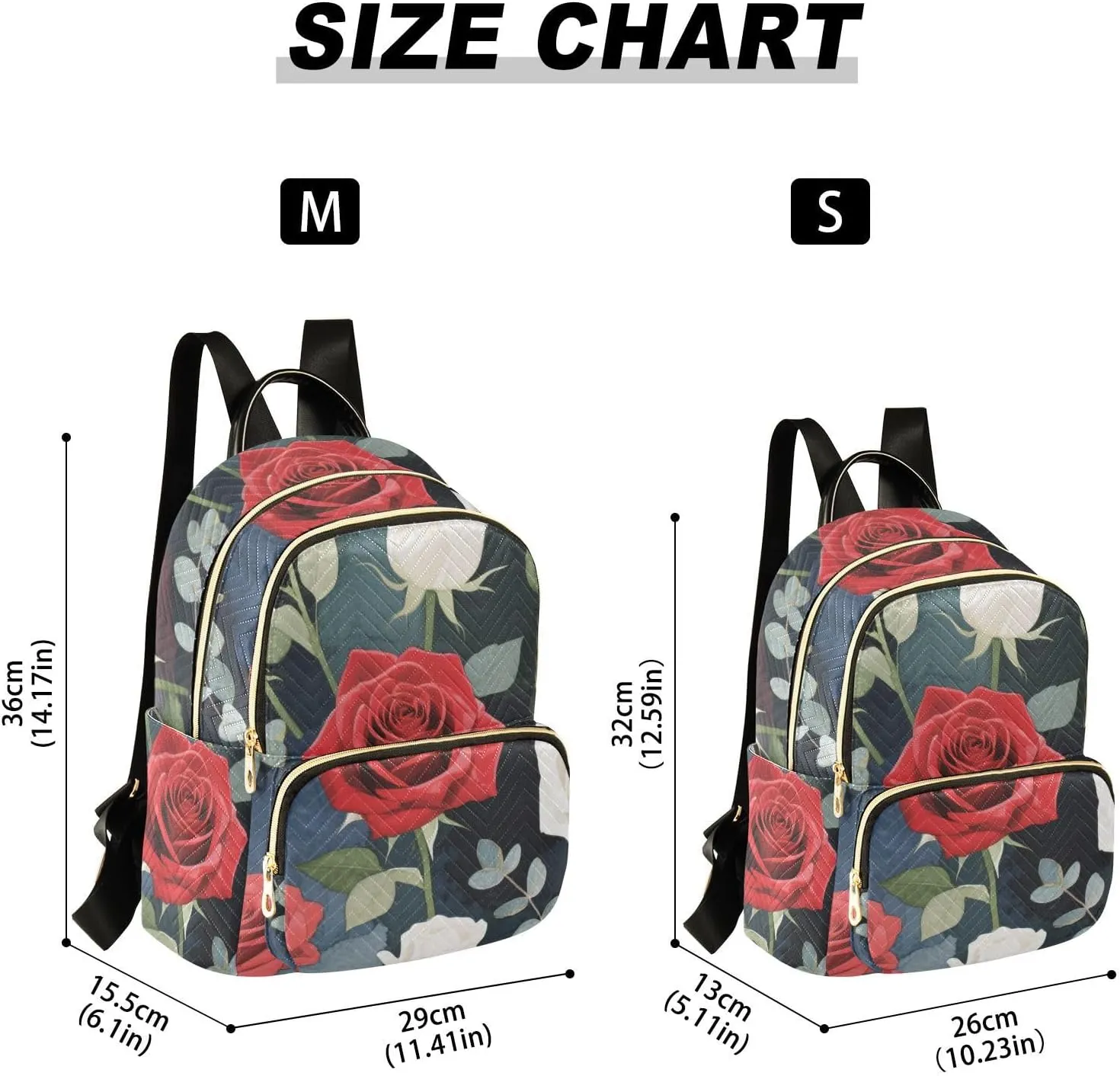 Mini Backpack Quilted Purse for Womens Small Backpack Daypack Rose Design for Travel Daily Work,Multi12