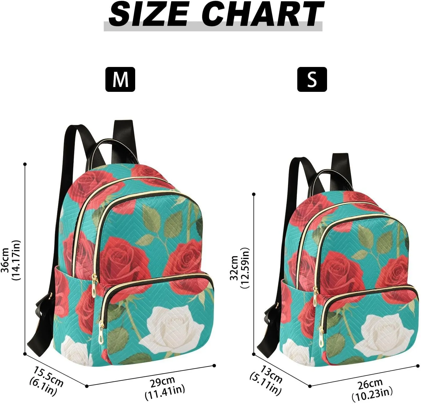 Mini Backpack Quilted Purse for Womens Small Backpack Daypack Rose Pattern for Travel Daily Camping,Multi11