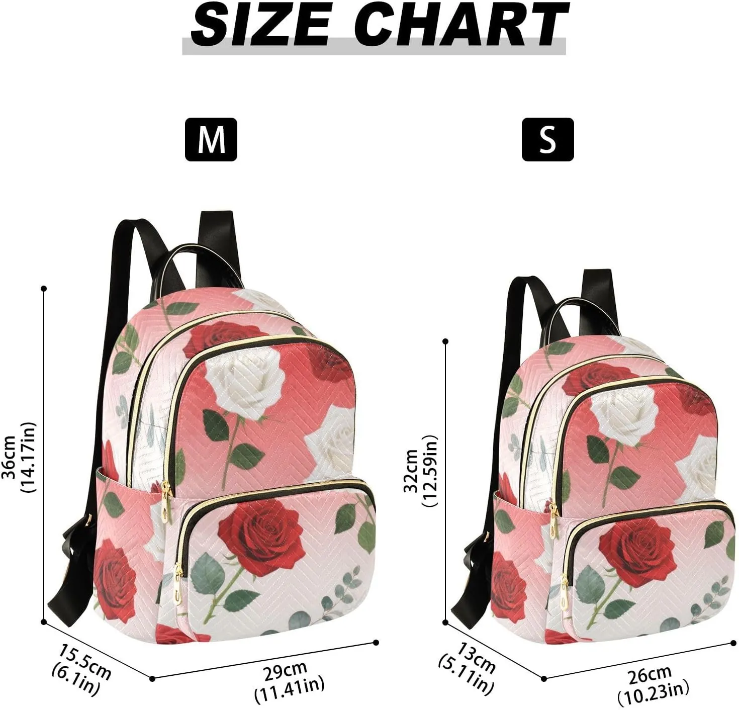 Mini Backpack Quilted Purse for Womens Small Backpack Daypack Rose Pattern for Travel Daily Camping,Multi2