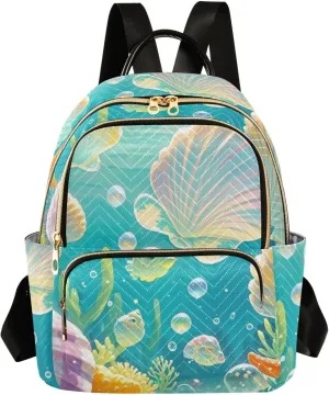 Mini Backpack Quilted Purse for Womens Small Backpack Daypack Starfish Pattern for Travel Daily Camping,Multi12