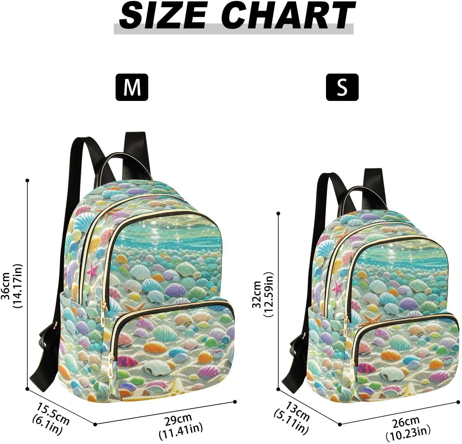 Mini Backpack Quilted Purse for Womens Small Backpack Daypack Starfish Print for Travel Daily Camping,Multi2