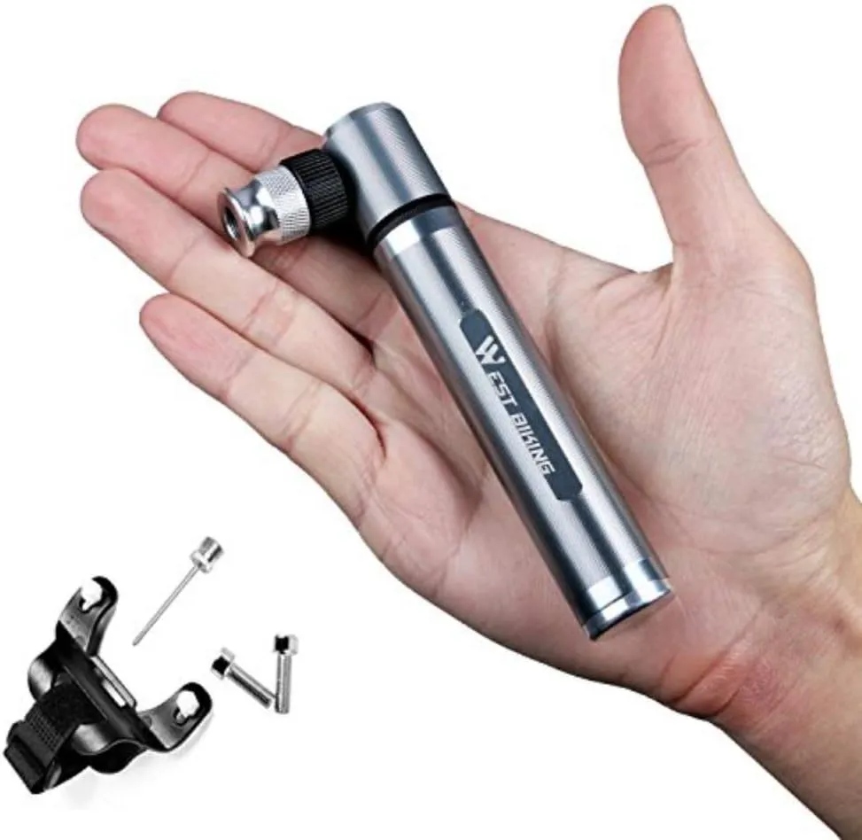 Mini Bike Pump Fits Presta Schrader 160 PSI Includes Mount Kit Compact Light Bicycle Tire Pump for Road,Mountain and BMX Bikes