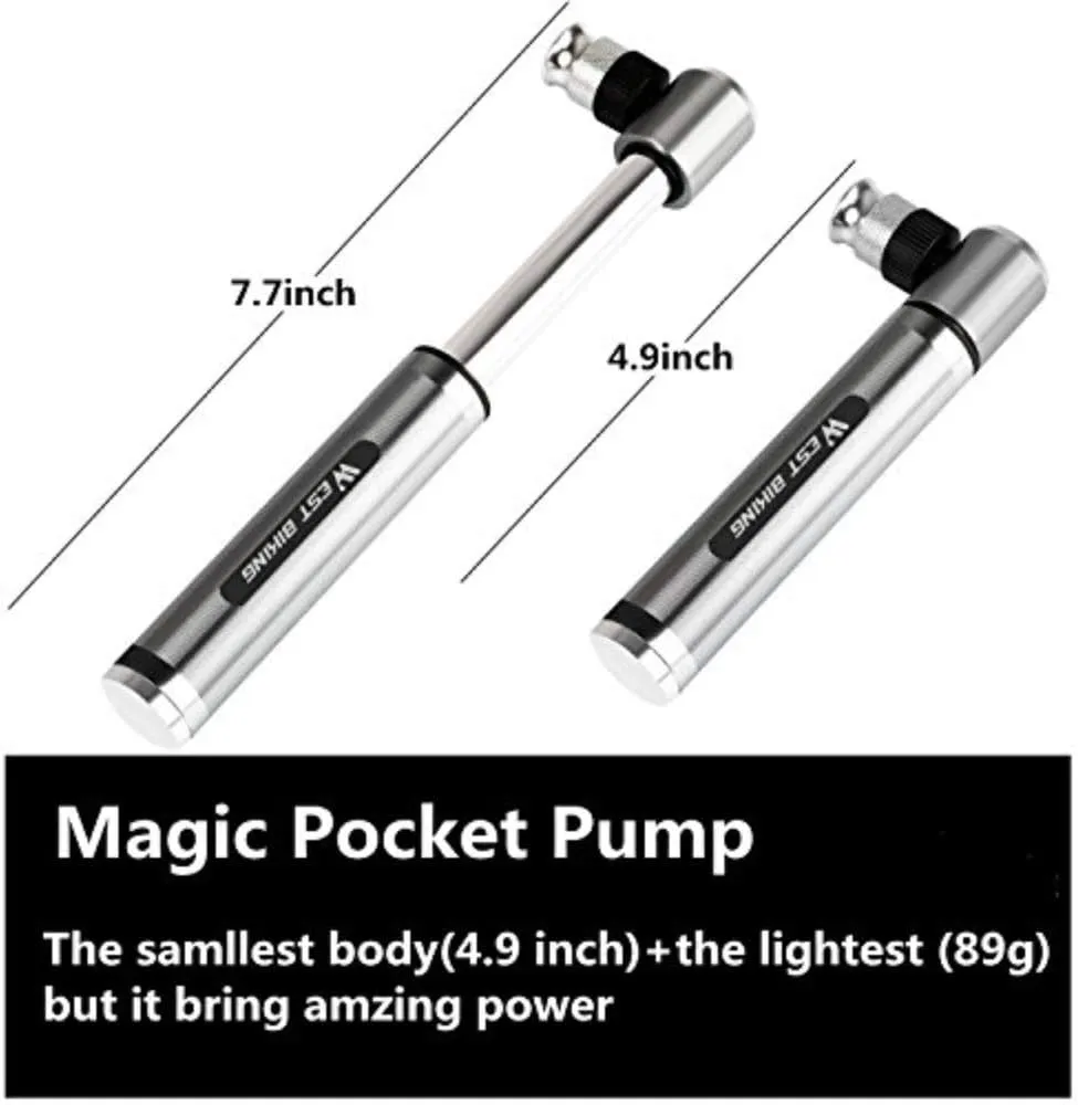 Mini Bike Pump Fits Presta Schrader 160 PSI Includes Mount Kit Compact Light Bicycle Tire Pump for Road,Mountain and BMX Bikes