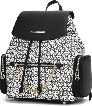 MKF Collection Women Backpack, Vegan Leather Top-Handle Handbag Ladies Daypack Bookbag by Mia k