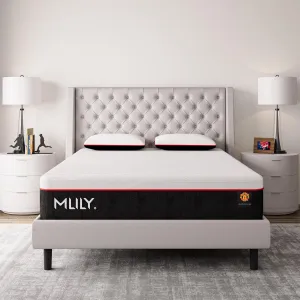 MLILY Queen Mattress Bed, Manchester United 10 Inch Memory Foam Mattress, Cool Sleep & Pressure Relief, Made in The USA of US Foam and Global Materials, White