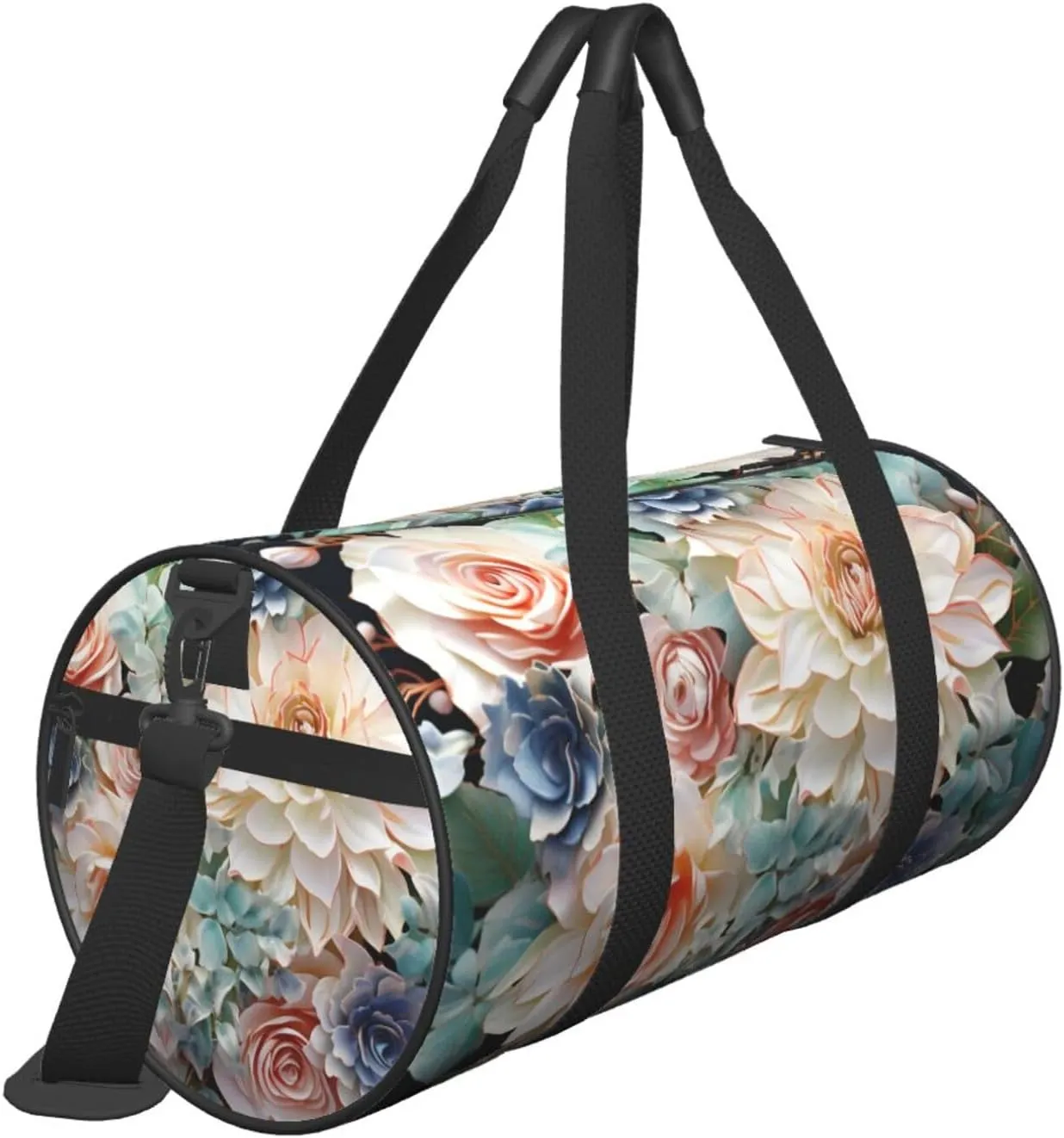 Modern Bohemia Flower Travel Duffle Bag for Men Women Sport Gym Bag Foldable Weekender Bag Carry on Overnight Bag for Travel Swimming Basketball