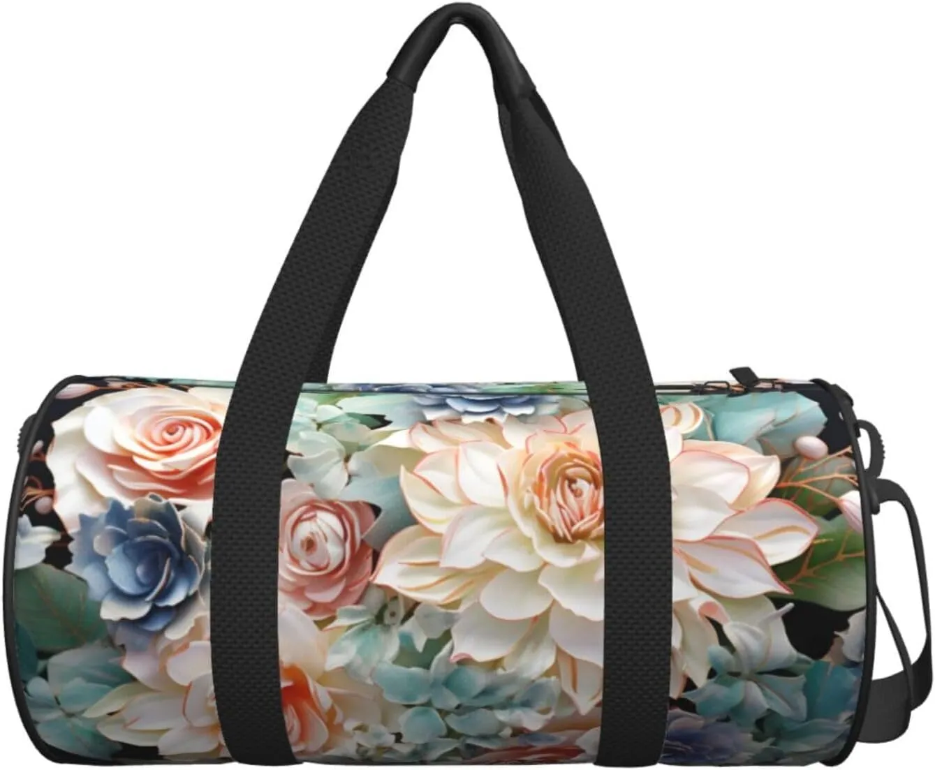 Modern Bohemia Flower Travel Duffle Bag for Men Women Sport Gym Bag Foldable Weekender Bag Carry on Overnight Bag for Travel Swimming Basketball