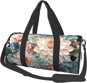 Modern Bohemia Flower Travel Duffle Bag for Men Women Sport Gym Bag Foldable Weekender Bag Carry on Overnight Bag for Travel Swimming Basketball