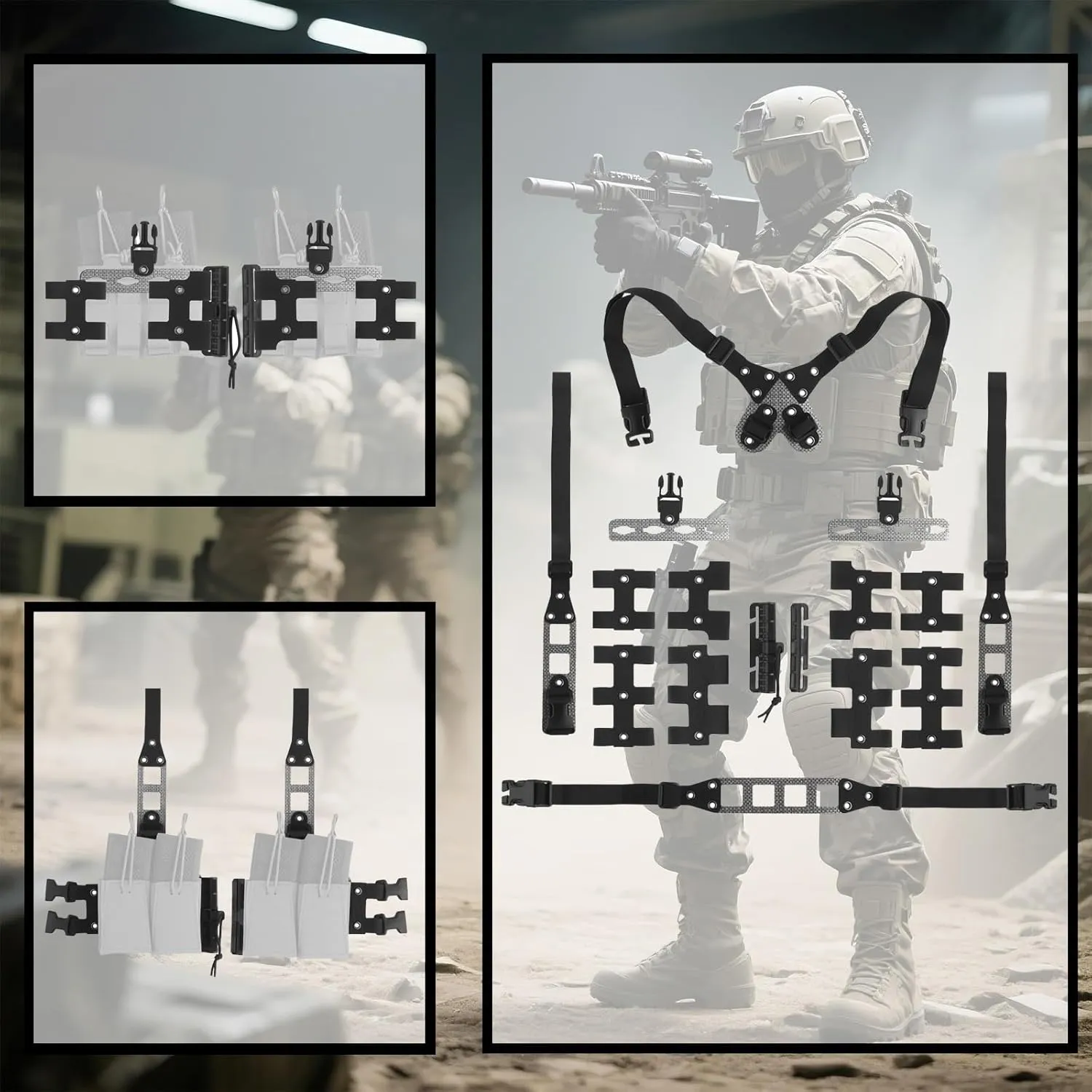 Modular Tactical Chest Rig, Lightweight Modular DIY Free Combination Molle Pouch Increase Carrying Capacity, Hunting Quick Release System