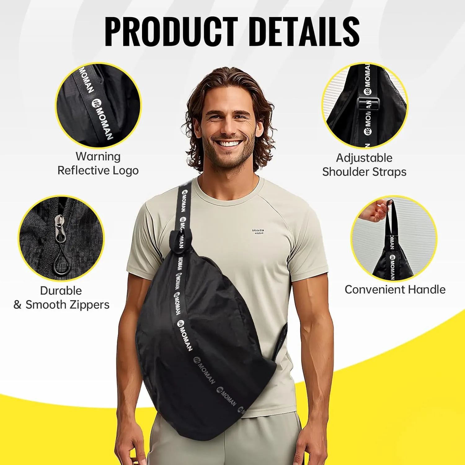 Moman Motorcycle Helmet Bag, B1 Motorbike Backpack Reflective Large Capacity Helmet Storage Shoulder Bag Motorcycle Accessories for Travel Riding Cycling Bicycle Basketball
