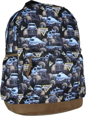 Monster Jam Backpack Allover Megalodon Shark Monster Truck School Book Bag with Laptop Tech Sleeve
