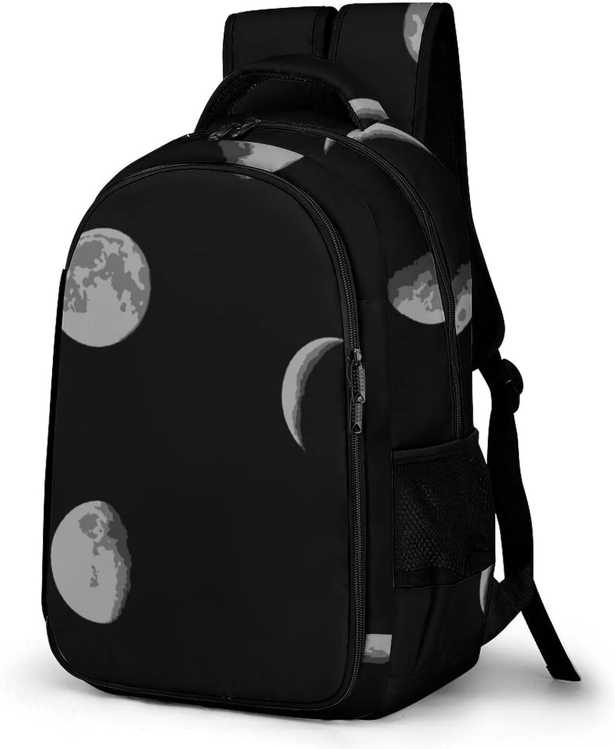 Moon Phase Unisex Backpack Casual Daypacks Dual Compartment Shoulders Bag for Camping Hiking Travel Gear
