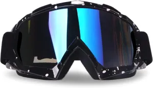 Motorcycle Goggles Dirt Bike Goggles Windproof ATV Dustproof Racing GogglesScratch Resistant Ski Goggles Protective Safety Glasses PU Resin (Black frame Color lens)
