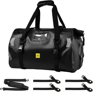 Motorcycle Tail Bag 40L, Waterproof Duffel Bag, Travel Luggage for Touring Adventure, Camping, Cycling - Dry Bag for Trip and Motor Accessories