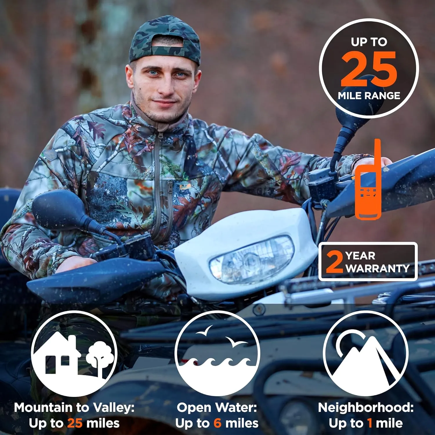 Motorola Talkabout T275 Two-Way Radios (2-Pack) – 25 Mile Range, Rechargeable, Outdoor walkie Talkie, NOAA Weather Alerts, VOX, Earpieces & Case – Survival Ready for Bug Out Bags & Emergency Prep